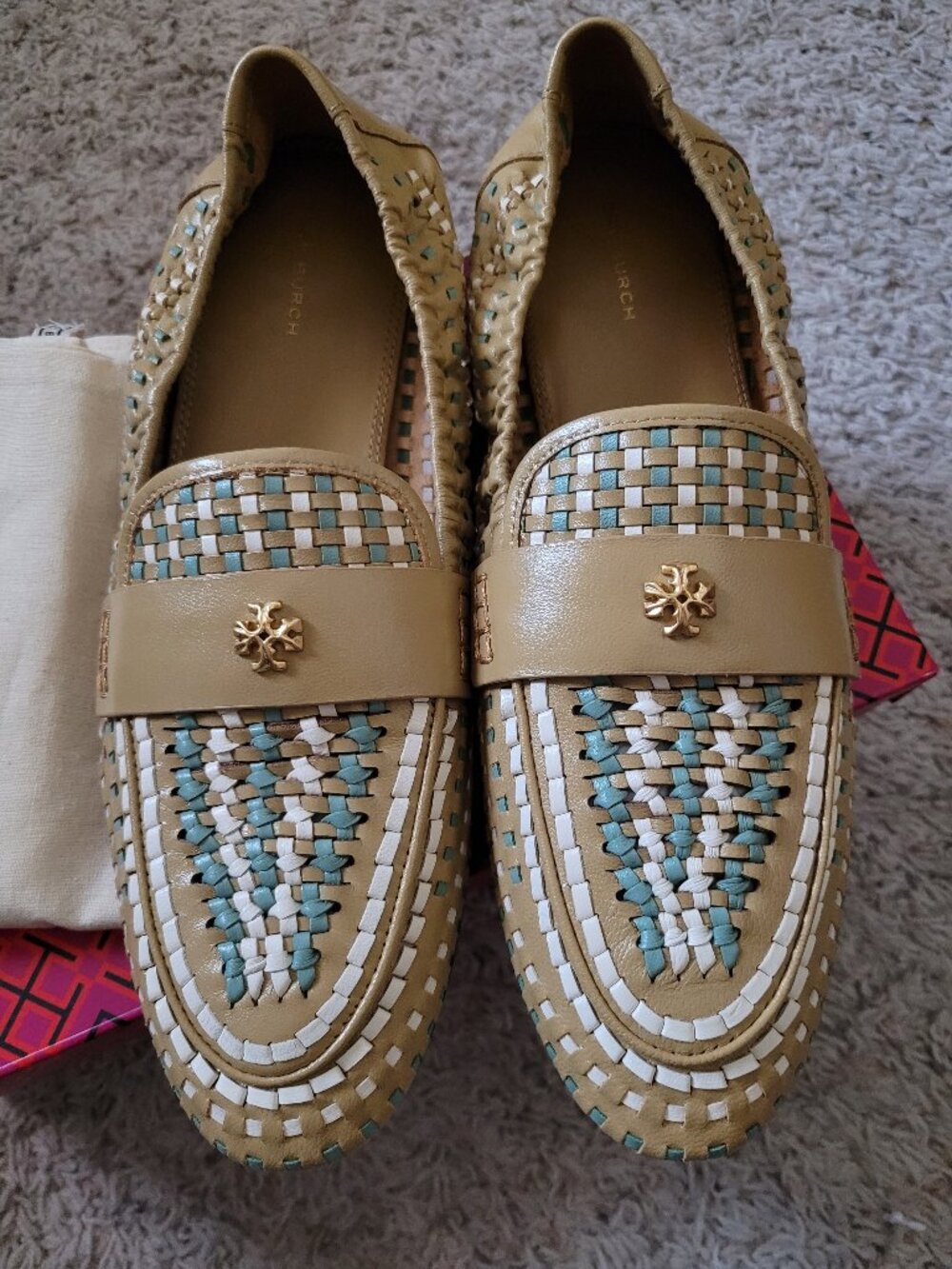 NIB Tory Burch Woven Ballet Loafers/Woven Leather - 8.5